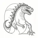 Godzilla circluar tattoo design idea