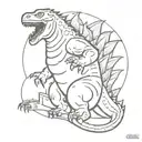 Godzilla circluar tattoo design idea