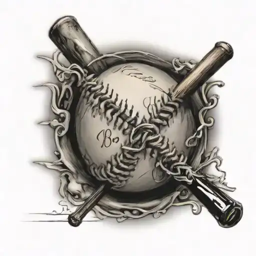 signature on a baseball  tattoo design idea