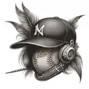 signature on a baseball  tattoo design idea