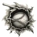 signature on a baseball  tattoo design idea