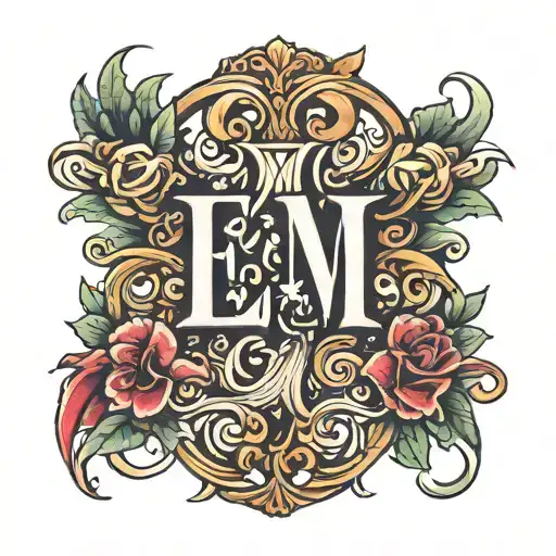initials E and M M M tattoo design idea