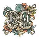 initials E and M M M tattoo design idea