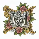 initials E and M M M tattoo design idea