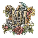 initials E and M M M tattoo design idea