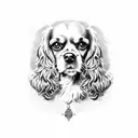 Dog Cavalier kind Charles spaniel tattoo design idea