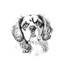 Dog Cavalier kind Charles spaniel tattoo design idea