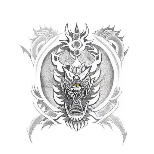 dragão oriental tattoo design idea
