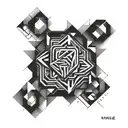 overlapping word "Vitale" tattoo design idea