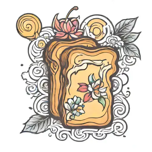 toast with butter tattoo design idea