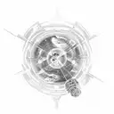  "journey to the unknown" which encompasses space and time, scared geometry and human consciousness  tattoo design idea