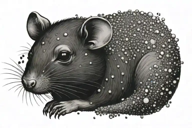 The rat is cute girl tattoo design idea