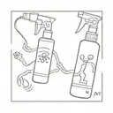 AJAX Spray and wipe bottle with stick figure arms and legs  tattoo design idea