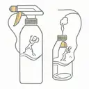 AJAX Spray and wipe bottle with stick figure arms and legs  tattoo design idea