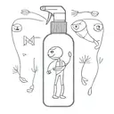 AJAX Spray and wipe bottle with stick figure arms and legs  tattoo design idea