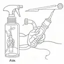 AJAX Spray and wipe bottle with arms and legs  tattoo design idea