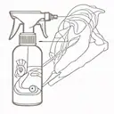 AJAX Spray and wipe bottle with arms and legs  tattoo design idea