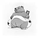 snorlax benchpressing tattoo design idea