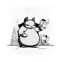 snorlax benchpressing tattoo design idea