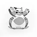 snorlax benchpressing tattoo design idea