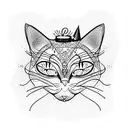 cat birthday tattoo design idea