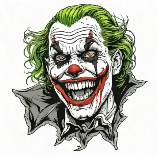 joker smile from suicide squad with a horror twist  tattoo design idea