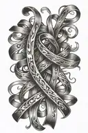 multiple sclerosis awareness ribbons tattoo design idea