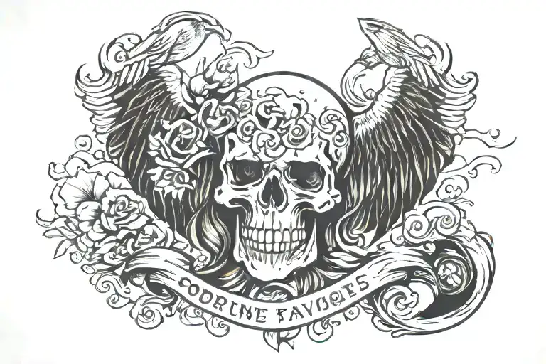FORTUNE FAVORS THE BRAVE tattoo design idea