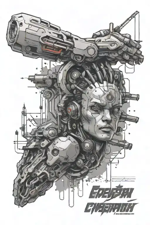 arm tattoo cyberpunk 2077 Cyberware implants tattoo design idea