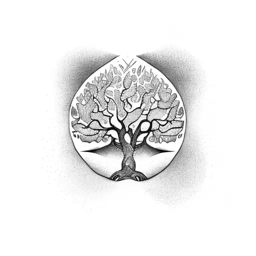 Arbre de vie, etoile, triangle tattoo design idea