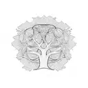 Arbre de vie intertwined with handcuffs tattoo design idea