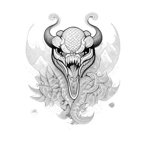 blue drake tattoo design idea