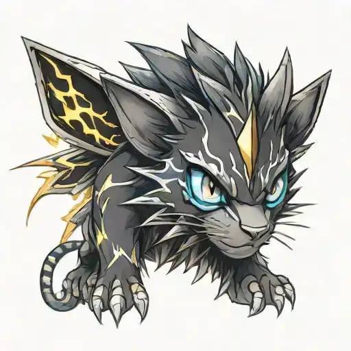 Pokemon: Luxray with lightning tattoo design idea