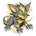 Pokemon: Luxray with lightning tattoo design idea