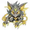 Pokemon: Luxray with lightning tattoo design idea
