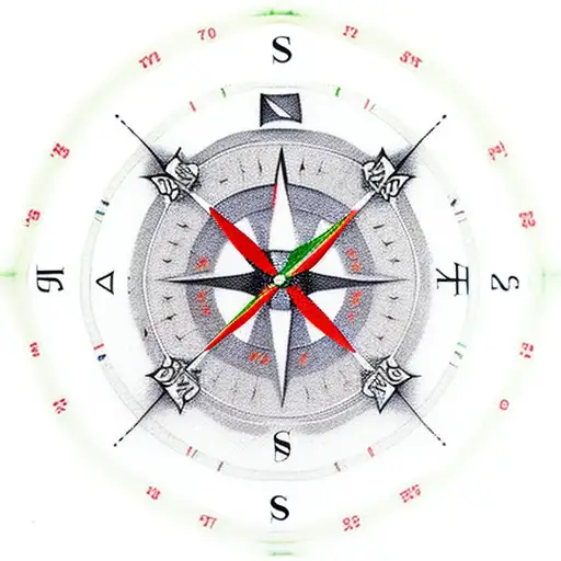 Mountain Scene compass car drift dartboard  tattoo design idea
