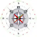 Mountain Scene compass car drift dartboard  tattoo design idea