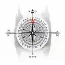 Mountain Scene compass car drift dartboard  tattoo design idea
