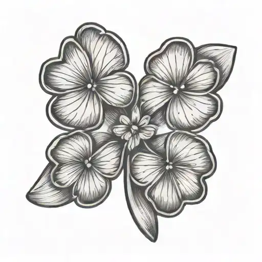 five leaf clover with five petals tattoo design idea