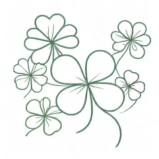 five leaf clover tattoo design idea