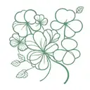 five leaf clover tattoo design idea