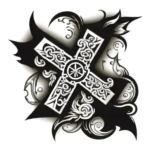 Direction Compas Rune and Symbol tattoo design idea