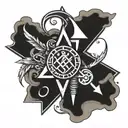 Direction Compas Rune and Symbol tattoo design idea