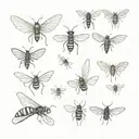 sun bleached flies coming tattoo design idea