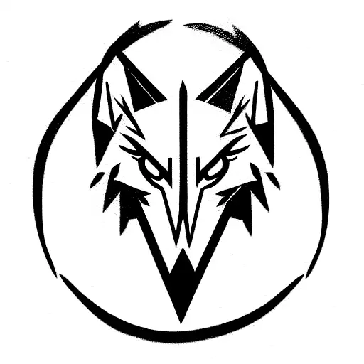 Wolf face, pheonix and eagle wings tattoo design idea