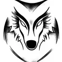 Wolf face, pheonix and eagle wings tattoo design idea