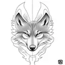 Wolf, pheonix and eagle wings tattoo design idea