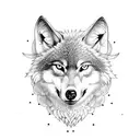 Wolf, pheonix and eagle wings tattoo design idea