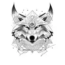 Wolf, pheonix and eagle wings tattoo design idea