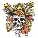 one piece pirates Jolly Roger tattoo design idea